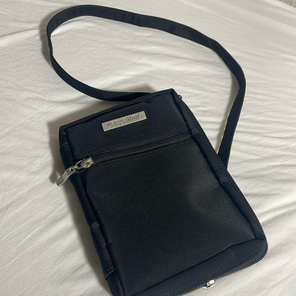 Baggallini Black Multi Pocket Detachable Strap Adjustable Crossbody Belt Bag